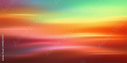 Vibrant waves of orange and purple light blur into an abstract background, like a colorful sunset reflecting on water