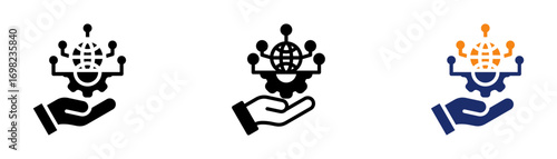 Digital Transformation Icon Collection Glyph & Mixed Style 
