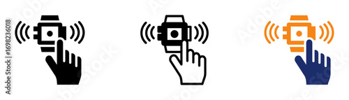 Smart Wearables Icon Collection Glyph & Mixed Style 