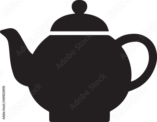 Classic teapot silhouette vector illustration for kitchen, tea time, and home decor designs.