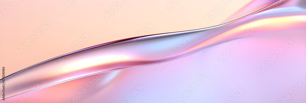Fototapeta premium Abstract background with a fluid iridescent wave. Modern metallic shape with a soft pink and blue gradient. Futuristic wallpaper design