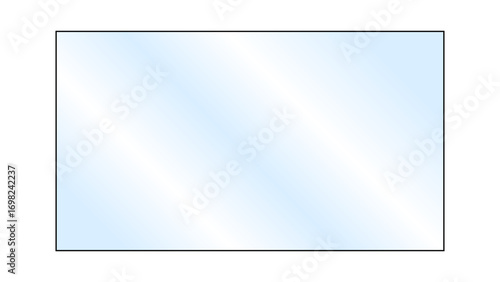 Transparent shiny glass plate. Clear glass showcase on a transparent background. Realistic laptop or TV screen glare or reflection. Vector illustration.