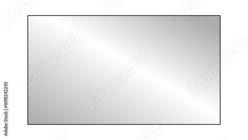 Transparent shiny glass plate. Clear glass showcase on a transparent background. Realistic laptop or TV screen glare or reflection. Vector illustration.