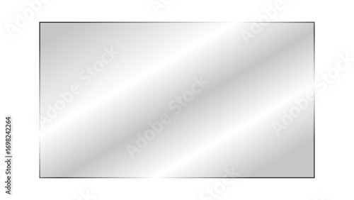 Transparent shiny glass plate. Clear glass showcase on a transparent background. Realistic laptop or TV screen glare or reflection. Vector illustration.