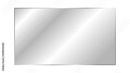 Transparent shiny glass plate. Clear glass showcase on a transparent background. Realistic laptop or TV screen glare or reflection. Vector illustration.