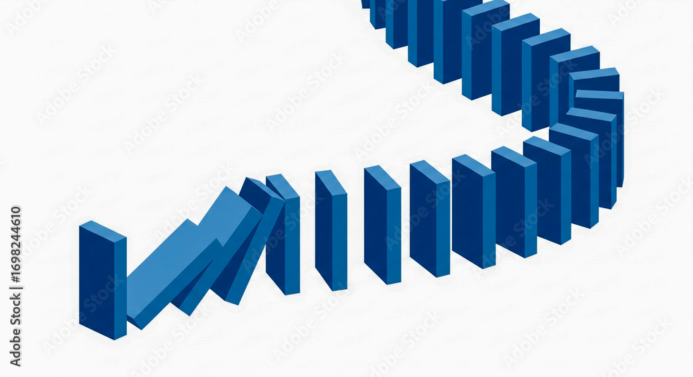 Fototapeta premium Domino Effect Chain Reaction Frozen in Time