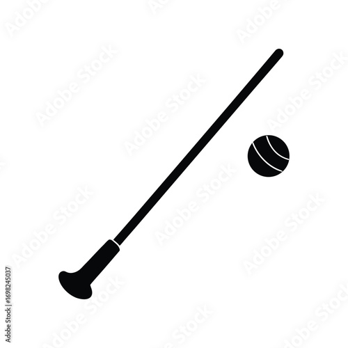 Essential equipment for the traditional Irish sport of hurling, showcasing a unique wooden hurley stick and a small sliotar ball, central to competitive field games