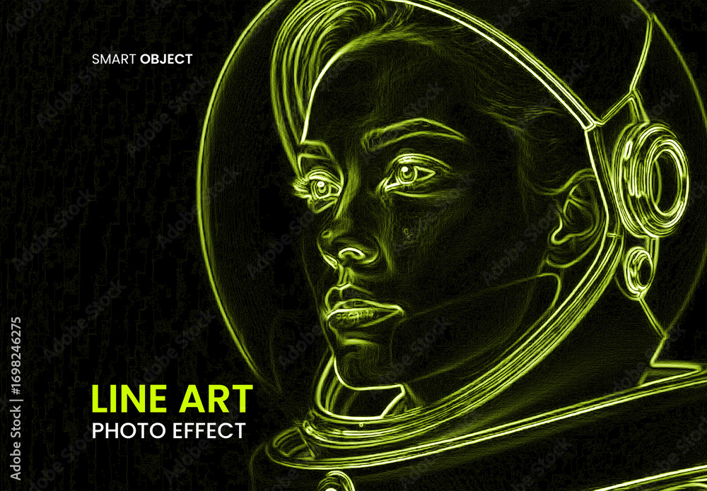 Line Art Photo Effect Template Stock Template | Adobe Stock