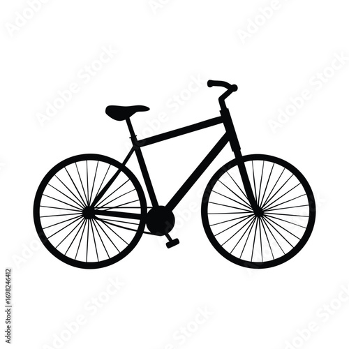Sleek Bicycle Silhouette Vector Illustration for Design Projects