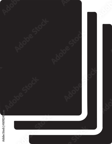 Layered paper sheets icon, documents, stationery, office, and organization EPS vector.