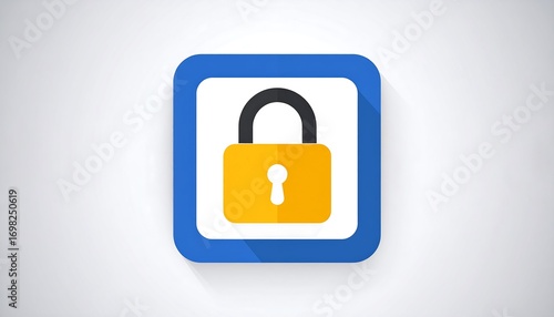 A simple, square icon of a lock