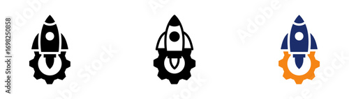 Tech Startups Icon Collection Glyph & Mixed Style 