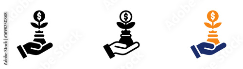 Venture Capital Icon Collection Glyph & Mixed Style 