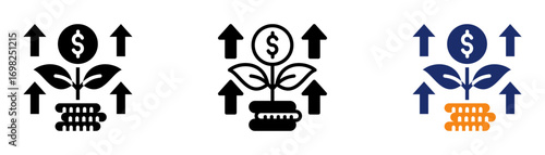 High Investment Icon Collection Glyph & Mixed Style 