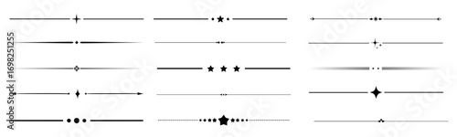 Decorative dividers, elegant line art, ornamental borders, vintage separators, floral accents, whimsical designs, creative embellishments, graphic elements, black vector patterns. vector set