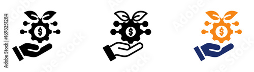 Technology Venture Icon Collection Glyph & Mixed Style 