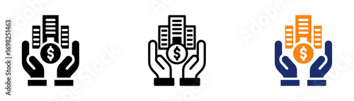 Infrastructure Funding Icon Collection Glyph & Mixed Style 