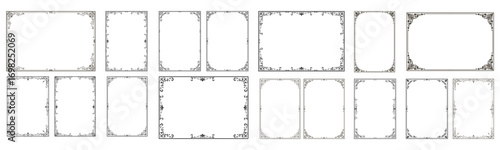 Vintage line frames.. Simple rectangle art deco border frame vector set