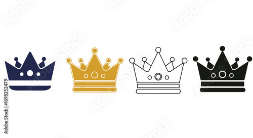 Set of royal crown vector illustration icon collection design