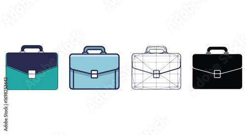 Briefcase collection for business vector illustration icon set