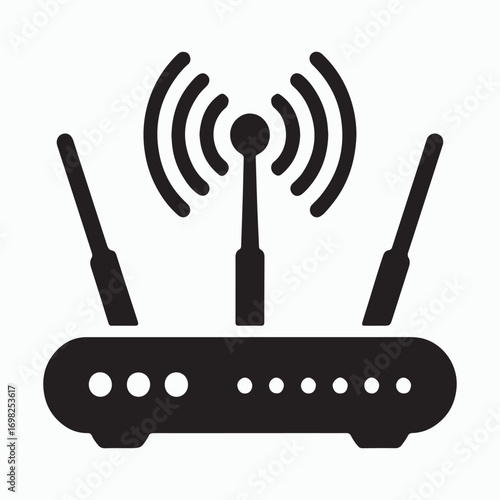WiFi router with antennas solid device