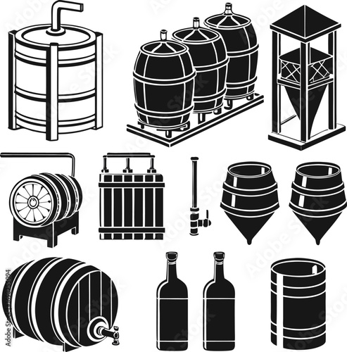 Brewery equipment silhouette