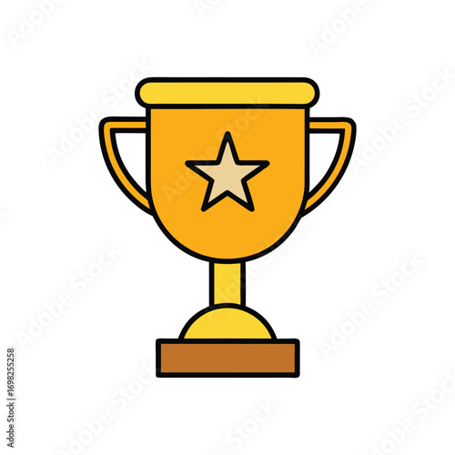 Victory Trophy Cup Star Emblem Gold Award