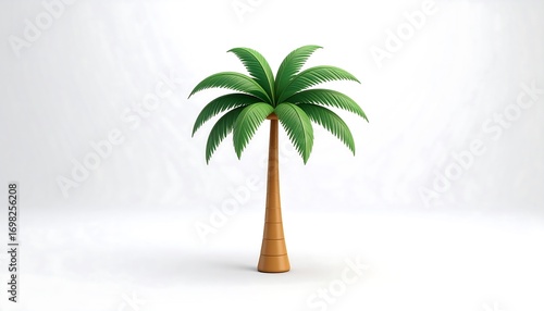 3D palm tree in white studio