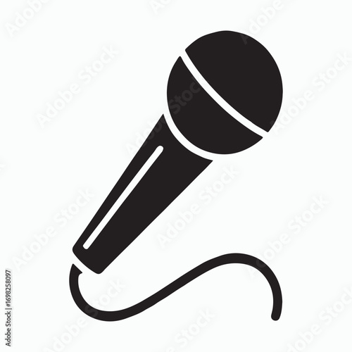 Conference microphone communication tool solid graphic