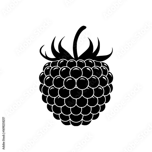 Bold black blackberry icon a simple and versatile fruit graphic for healthy eating and summer themes.