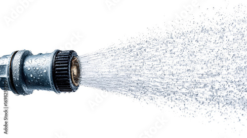 Sprinkler with water droplets on nozzle background isolated on a Transparent background, PNG file.