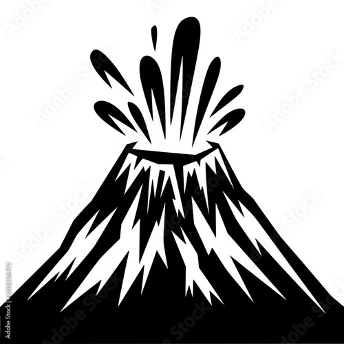Powerful volcano erupting with explosive force symbolizing raw natural power and geological events