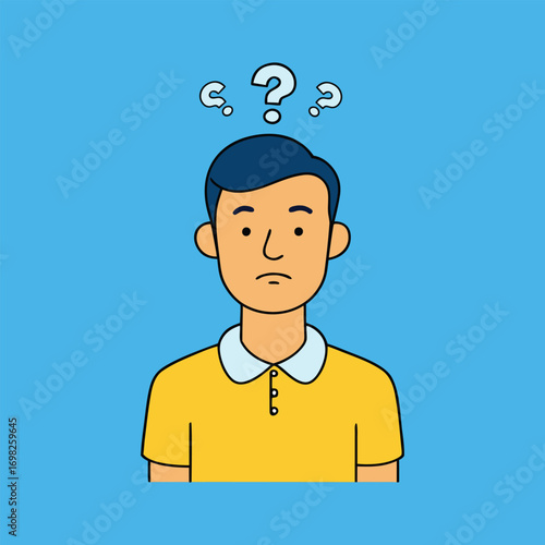 Male Character in Yellow Polo Shirt Illustration