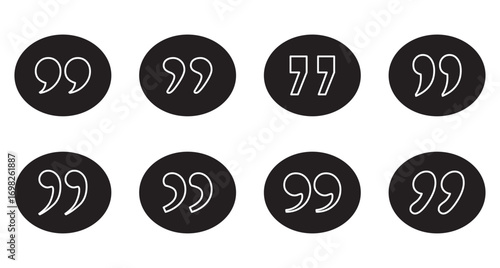 Set of quote mark, dialog icons.