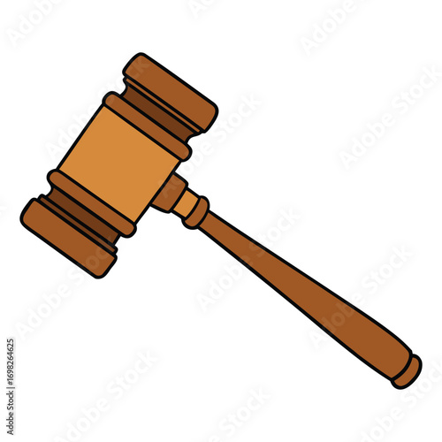 Wooden Judge Gavel Law Court Justice Icon