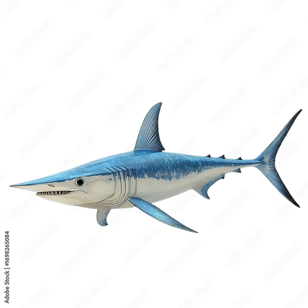 Naklejka premium Sharp nosed Mako Shark Illustration