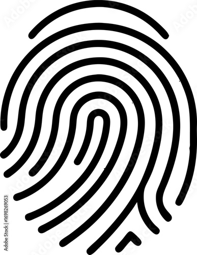 Fingerprint outline icon vector on white background 