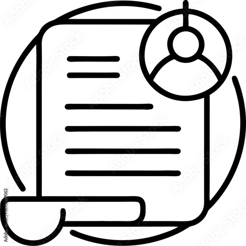 Consent outline icon vector on white background 