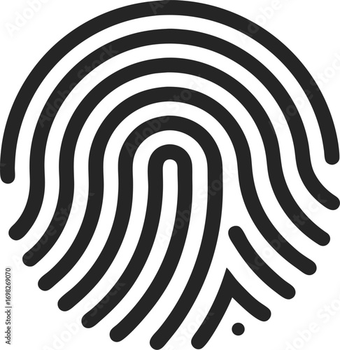 Fingerprint silhouette icon vector on white background 