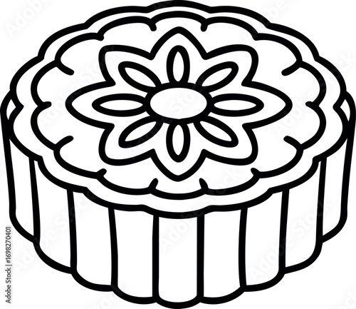 Mooncake  outline vector icon