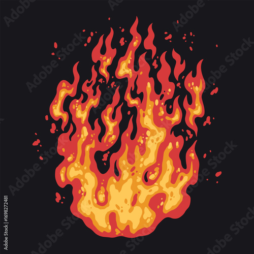 Vivid flame illustration with bright colors