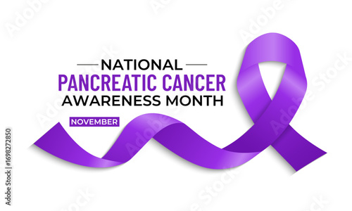 November is Pancreatic Cancer Awareness Month, dedicated to early detection, patient support, and research. Concept for healthcare and medicine. Banner poster, social media, background design. eps 10.
