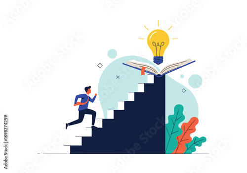 Achieving intellectual growth and innovation through continuous learning and strategic thinking on the stairway to success