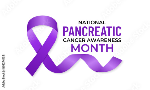 November is Pancreatic Cancer Awareness Month, dedicated to early detection, patient support, and research. Concept for healthcare and medicine. Banner poster, social media, background design. eps 10.