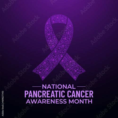 November is Pancreatic Cancer Awareness Month, dedicated to early detection, patient support, and research. Concept for healthcare and medicine. Banner poster, social media, background design. eps 10.