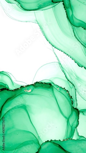Abstract green fluid art