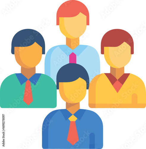 Diverse team of business professionals posed together representing collaboration and group synergy in corporate environment