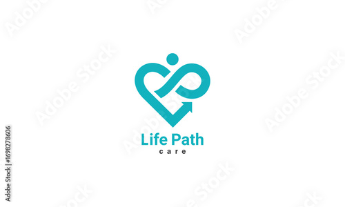 love, caring, old age home, social work initial logo template