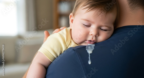 A Baby Spitting Up After Feeding
