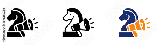 Marketing Strategy Icon Collection Glyph & Mixed Style 